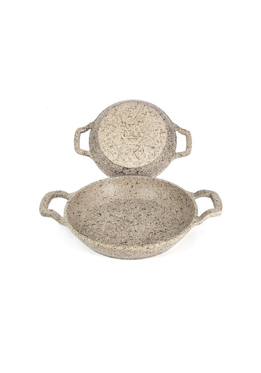 Oms 3729 Döküm Granit 2 Parça Kapaksız Sahan Set 18-20 Cm Kumbeji