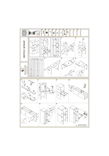 Kenzlife Çamaşır-Kurutma Makinesi Dolabı Şahrur Sağ Gri 187 120 60 Çekmeceli Banyo Çok Renkli