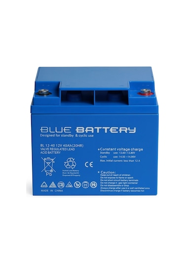 Blue Battery 12v 40 Amper Bakımsız Kuru Akü Ups Aküsü