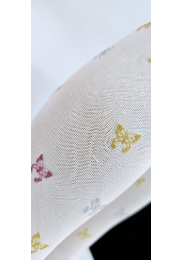 Kelebekli Simli Çocuk Külotlu Çorap - Dore St08584 Beyaz