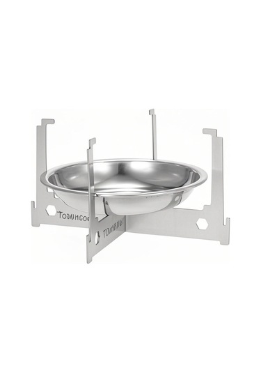 Yifomall Küçük Çekirdekli Alkol Isıtma Tepsisi İle Katlanabilir Tutucu, Dış Mekan Kampı Ve Ev Kullanıma Uygun, Çelik Malzeme, 40ml Kapasite Gümüş