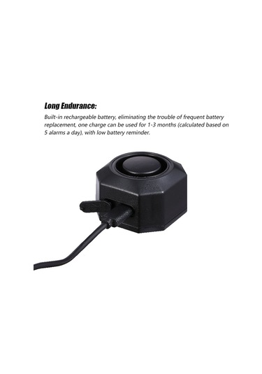 Ranyeek Motor Güvenlik Alarmı: Kablosuz Titreşim Sensörü, 110db Ses, 7 Seviye Hassasiyet, Uzaktan Kumanda, Ip54 Su Geçirmez Siyah