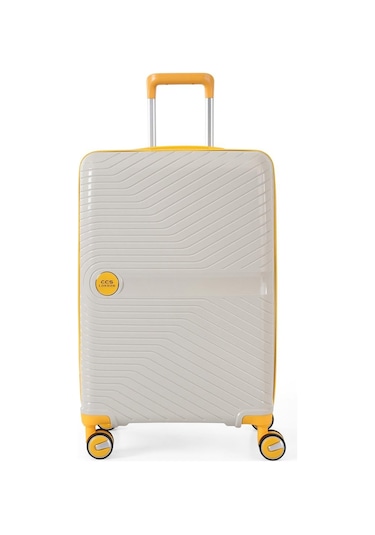 Ççs 5239 Polipropilen Kabin Boy Valiz Beyaz-sarı Beyaz - Sarı