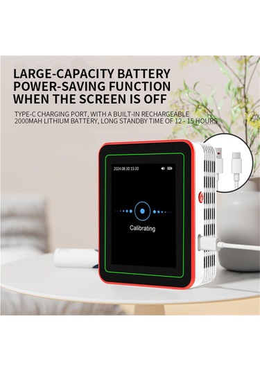 Wezone Zn-mt32 Siyah Standlı Hava Kalitesi Testeri: Co2, Pm2.5, Hcho, Isı-nem Ölçümü Ve Veri Depolama/download Özellikli 18'li Fonksiyonlu Cihaz