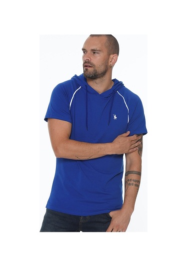 T8570 Dewberry Kapşonlu Erkek T-shırt-saks Saks