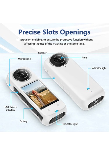 Insta360 X4 Kılıf İçin Puluz Tam Vücut Silikonu Beyaz