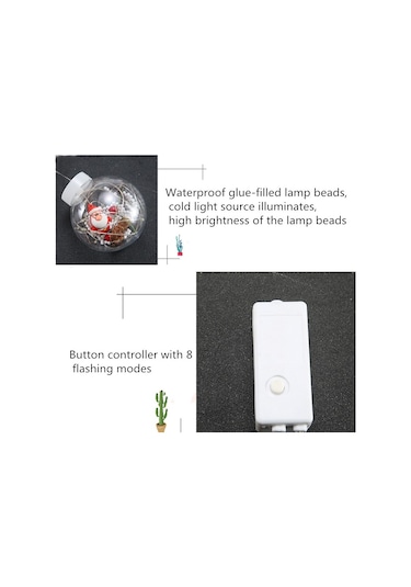 Led Bakır Tel Perde Işık Dilek Topu Noel Dekorasyonu Dize Işıklar, Rastgele Stil Teslimat, Fiş Tipi: Ab Fiş Beyaz Işık Diğer