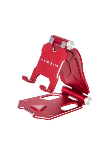 G55 Ayarlanabilir Braket Büyük Boyutlu Katlanır Masaüstü Cep Telefonu Tutucusu Kırmızı