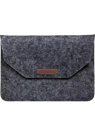 Macbook Dizüstü Bilgisayarlar İçin Taşınabilir, Nefes Alabilen Keçe Koruyucu Kılıf, Boyut: 13 İnç Koyu Gri