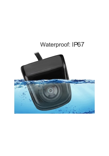 Reedark Siyah Araç Geri Görüş Kamerası - Ip67 Su Geçirmez, 170 Derece Geniş Açı, Led İki Renkli Işık, Ölçek Kuralı, 12v Ev Araç Uyumlu