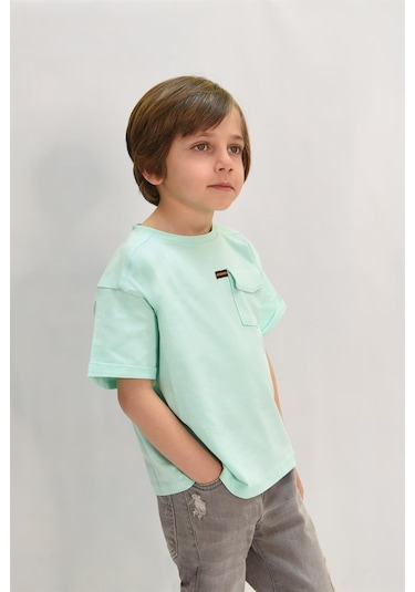 Luess Erkek Çocuk Somon Cepli Robalı Tshirt Mavi Luess Erkek Çocuk Somon Cepli Robalı Tshirt Mavi