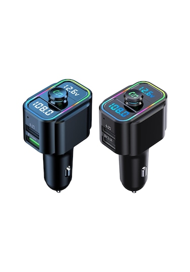 C23s Araba Bluetooth Mp3 Müzik Çalar Çok Fonksiyonlu Renkli Işıklar