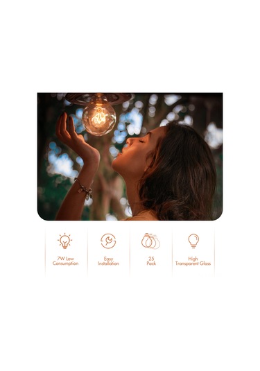 Dianziye 25'li Paket E12 Tabanlı Ip44 Su Geçirmez 230v 7w Tungsten Ampul, 2100k Islak Beyaz Işık, 360 Açılımlı Dekoratif Işık Kaynağı