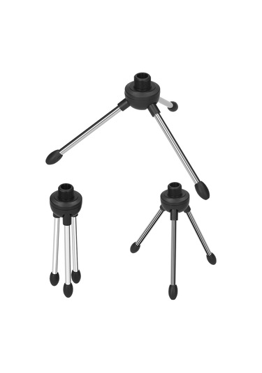 Samdoo Siyah Mikrofon Masaüstü Tripodu: Katlanabilir, Hafif Ve Ayarlanabilir Yüksek Dayanıklı Konferans/canlı Yayın Stendi