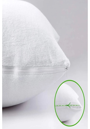 %100 Pamuklu Su Sıvı Geçirmez Bebek Kafa Yastığı Alezi Fermuarlı