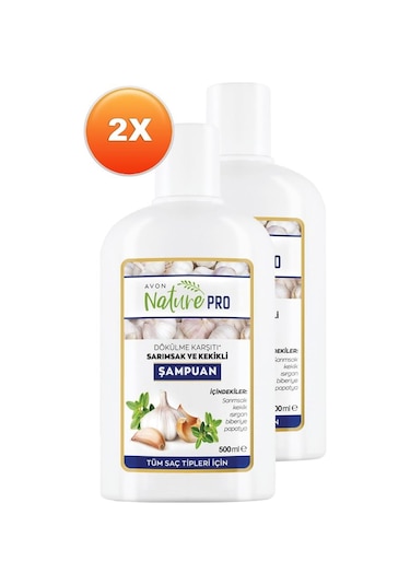 Avon Nature Pro Sarımsak ve Kekikli Şampuan İkili Set 500 ML