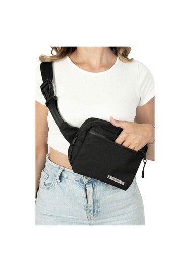 Rakerplus Siyah Unisex Minimal 21x15x5 Cm Bel Ve Göğüs Çantası Natural