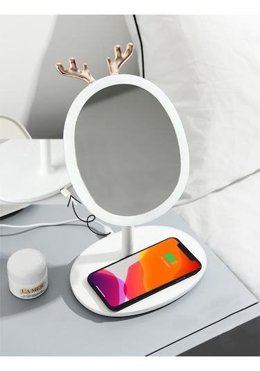 Powermaster Wireless Şarj Özellikli Ledli Makyaj Aynası