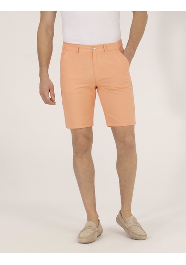 Pierre Cardin Erkek Turuncu Dokuma Şort 50264863-vr051 Turuncu
