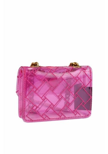 Kurt Geiger Micro Kensington Vinil Kadın Mini Çapraz Çanta Pembe