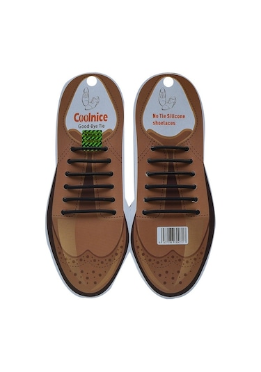 Coolnice Bağlanmayan Yetişkin Kundura Silikon Bağcık Siyah