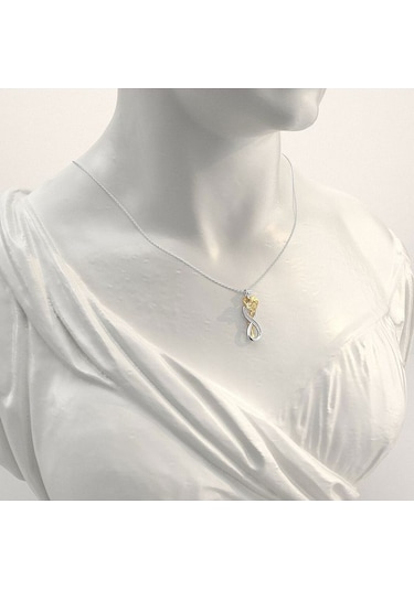 İndigo Takı Sarılan Çift Sonsuz Aşk Gümüş Kolye