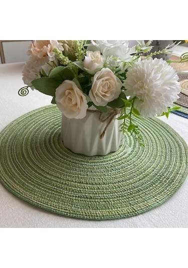 Kahve Yuvarlak Placemat Modern Düz Renk Isıya Dayanıklı Kaymaz Isı Yalıtımı Yemek Masası Koruma Dekorasyon Pedi Coaster Mutfak Malzemeleri L Kahverengi