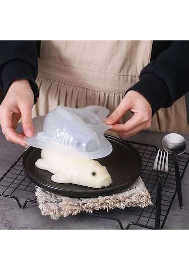 Balık Kalıp 3d Koi Balık Şekli Plastik Kek Çikolata Jöle Kalıp Sabun Pişirme Kalıpları 35 17.5cm