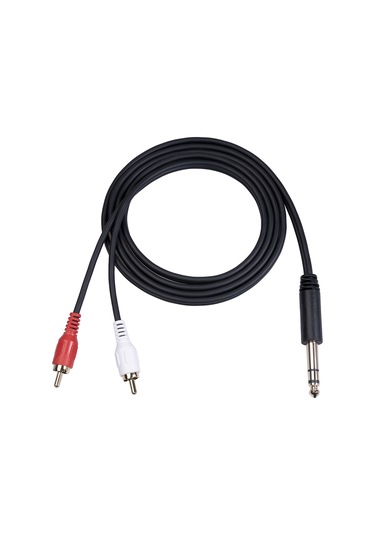 Cbtx Erkek Çift RCA Erkek Stereo Ses Adaptörü Kablosu 6.35MM 1.5 Metre
