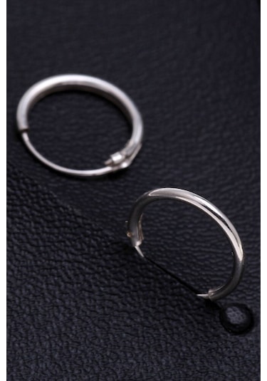 Takı Dükkanı Kadın Gümüş Halka Küpe Taşsız Menteşeli wsk01-t