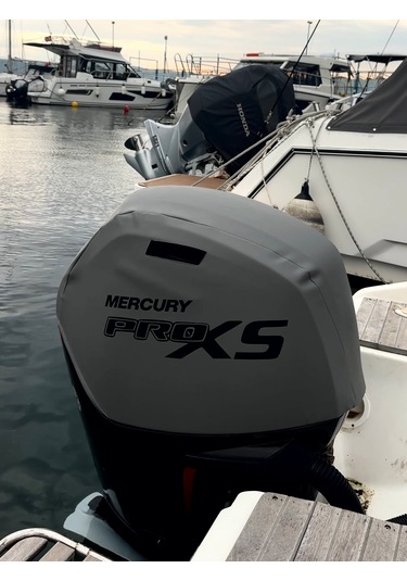 Tekne Motor Kılıfı Dıştan Takma Marin Deri 115 Hp Mercury Pro Xs