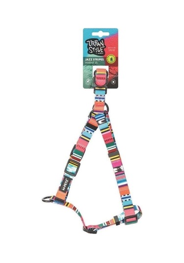 M-pets Urban Style Jazz Stripes Köpek Göğüs Tasması M Pembe