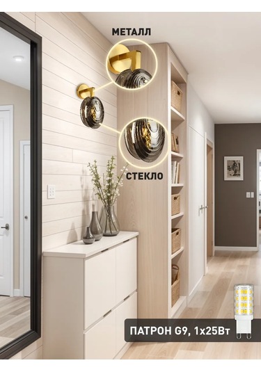 Lamplandia Duvara Monte Edilebilen Yatak Odası Ve Antre İçin Duvar Aplik Lambası. 306080200 Gri