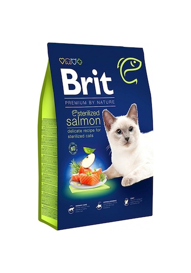 Brit Premium Kısırlaştırılmış Somonlu Yetişkin Kedi Maması 8 KG
