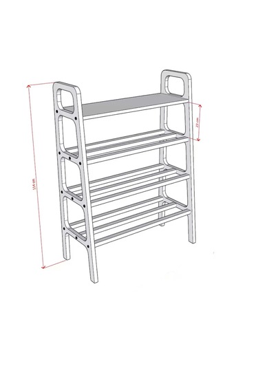 Woodesk Faro, Ahşap, Ayakkabılık Ve Raf Sistemi, Ceviz Renk Ceviz