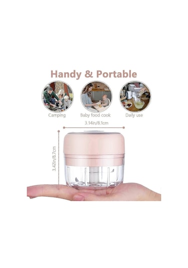 Elektrikli Mini Sarımsak Kıyma Makinesi, 100ml Usb Sebze Soğan Doğrayıcı, Zencefil, Acı Biber, Sebzeler İçin Taşınabilir Küçük Gıda İşlemcisi Siyah