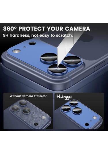 İphone 17 Pro Max Cl-20 Kamera Lens Gövde Koruyucu 9h Sertlik Ultra Hd Temperli Cam Çizilmeye Dayanıklı Koruyucu Gece Çekimi Bozmaz Lacivert