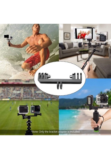 Xiyyadms Gopro Hero3+/4 İkili Kamera Tutucu, Led Işık Ve Aksiyon Kamerası Montajı İçin Dayanıklı Abs Malzeme Bağlantı Ünitesi