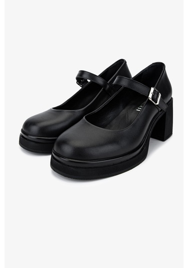 Valmenti Kadın Hakiki Deri Siyah Topuklu Ayakkabı 1120 840 Bn Ayk Sk25-26 Sıyah Derı Siyah