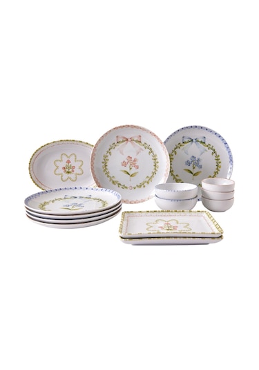 Kütahya Porselen Romance 14 Parça 6 Kişilik Kahvaltı Takımı 417663 Çok Renkli
