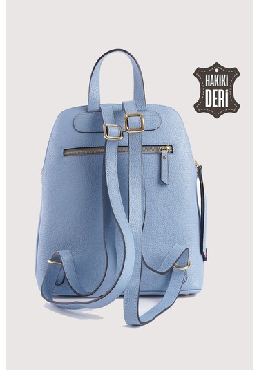 Hakiki Deri Kadın Sırt Çantası Açık Mavi Smr9209 Açık Mavi