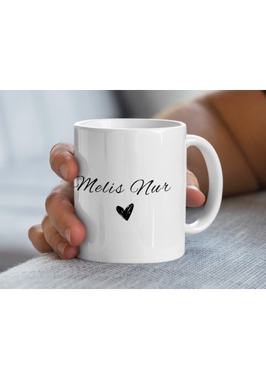 Melis Nur İsimli Kupa Bardak, İsimli Bardak, Hediye Kupa Bardak, Kahve Kupa Bardak Beyaz