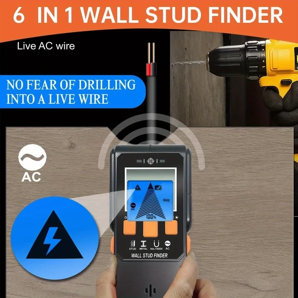 Willowhaven Siyah 6 Lı 1 Arada Dedektör Metal Ahşap Kablo Bulucu Duvar Tarayıcı