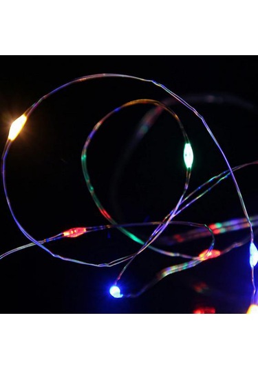 Yifomall Noel Dekorasyon Işık Zinciri 10m 100 Led Dört Renkli Sabit Aydınlatma Pil Kutulu Odalar İçin Çok Renkli