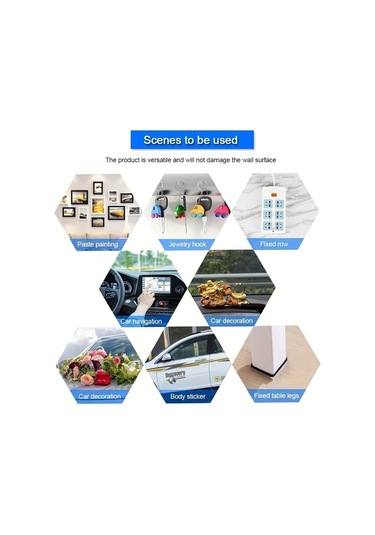 Gateesat 3 Adet Güçlü Yapışkan Çift Taraflı Bant Yeniden Kullanılabilir Kalıntı Bırakmaz