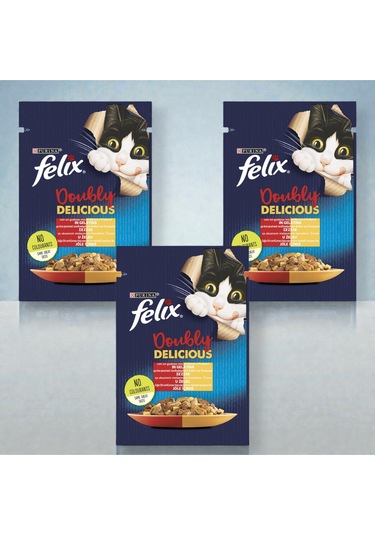 Felix Sığır Etli Yaş Yavru Kedi Maması 85g X 3 Adet