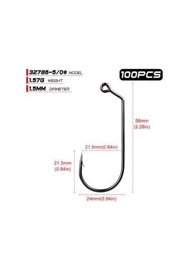 Yuntech01 100 Adet Yüksek Karbon Çelik Ters Çengel Balık İğnesi 5/0 Numara