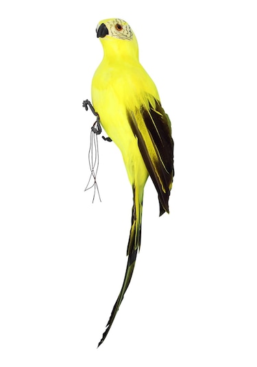 Tenfowee 35cm Sarı Köpük Ve Tüy Simülasyon Papağan - Ev Dekorasyonu, Vitrin Ve Bahçe Süs Eşyası