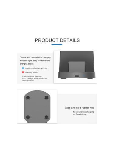 Maiyame A001 Plastik+abs Dikey Kablosuz Şarj Cihazı, Telefon Tutucu, 10w/7.5w/5w Akıllı Telefon, Saat Ve Kulaklık İçin, Beyaz