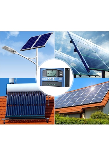 Springsun Mppt Akıllı Lcd Ekranlı Güneş Şarj Kontrol Cihazı, Çift Usb 5v/2a , 12v/24v Otomatik Tanıma
